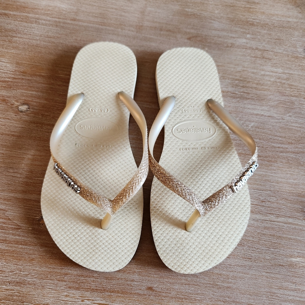 Slim Glitter II Flip Flop in Sand GreyHavaianas (35-36) - Picture 4 of 7